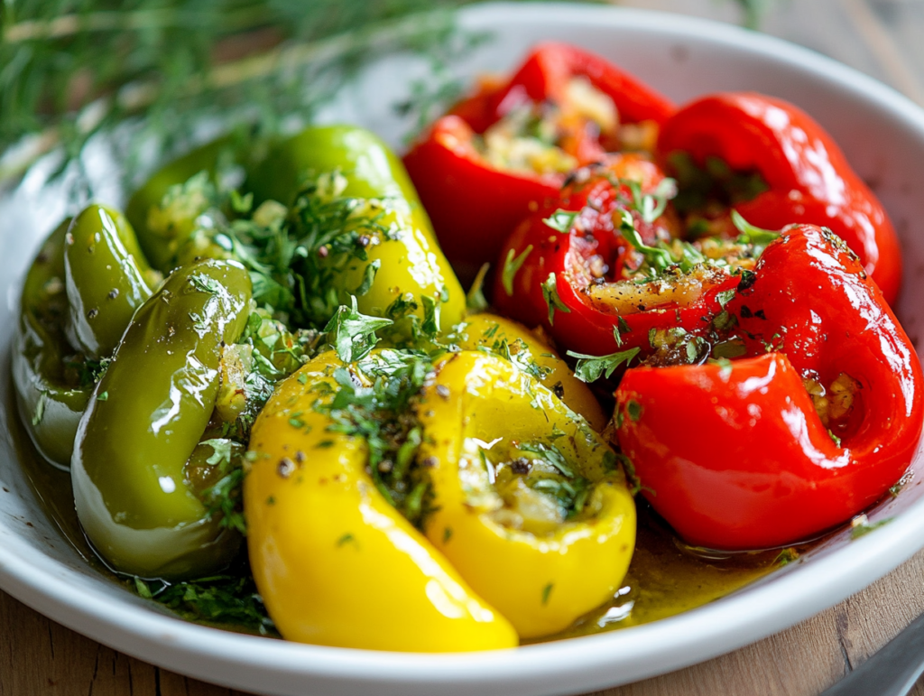 Greek peppers and pepperoncini